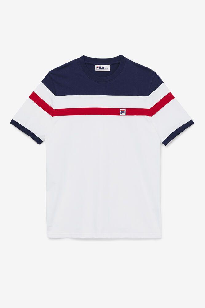 Fila Sten T-Shirt White - Mens - 83642BHFQ